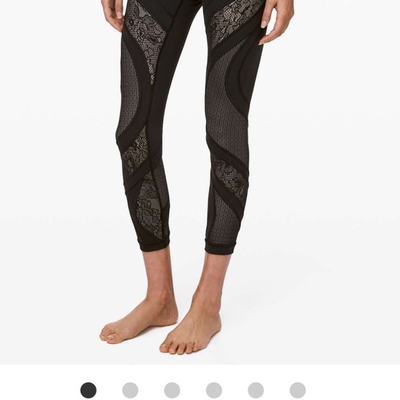 Lululemon Wunder Train Hi Rise Lace Trim Leggings Size 2 Black Women’s NWOT - Picture 5 of 9
